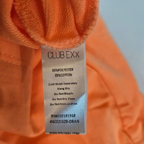 New CLUB EXX Size Small Cropped Tank in Sherbert Orange Eat Sleep Rave Repeat - Picture 8 of 9